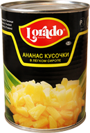 Ананасы кусочки в легком сиропе