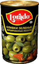 оливки зеленые фаршированные  лососем